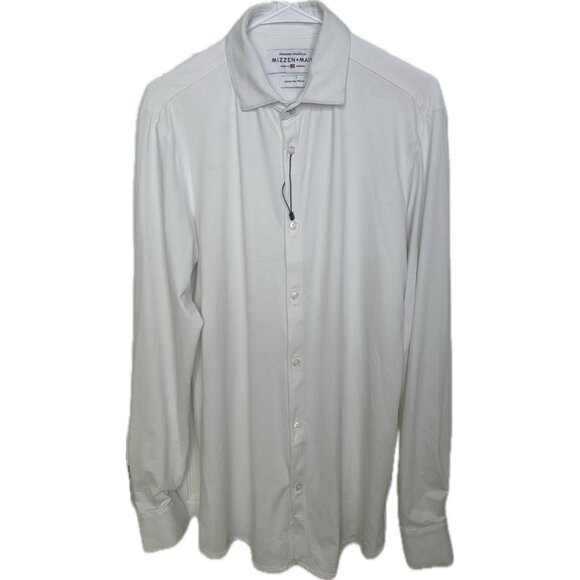 Mizzen+Main Button Down Shirt Spinnaker Tall Trim Fit White Gingham Size M - Picture 1 of 7